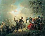 Dannebrog falling from the sky during the Battle of Lyndanisse, June Christian August Lorentzen